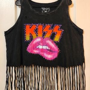 Brand new KISS by Vinyl Icons 4 Torrid Distressed Fringe Tank